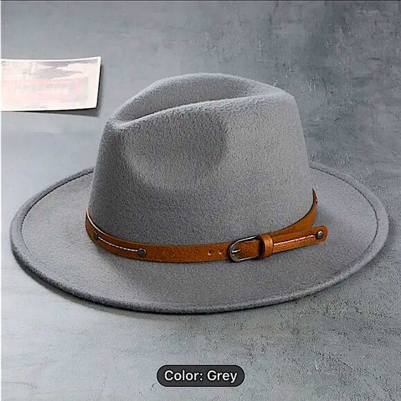 Fedora Grey Hat Unisex Classy Chic Men Women - Picture 1 of 4